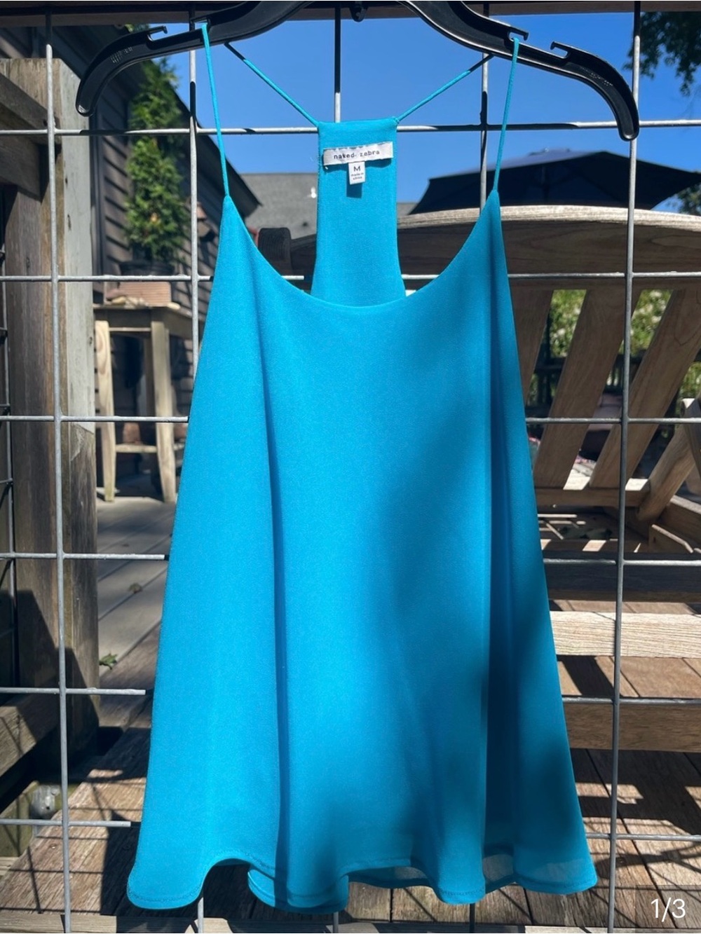 Naked Zebra Bright Turquoise Swing Cami